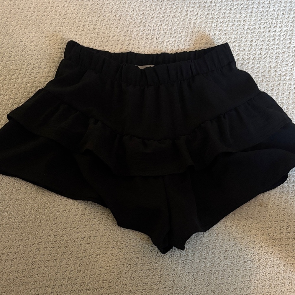 Elegant Black Women's Ruffle Skorts